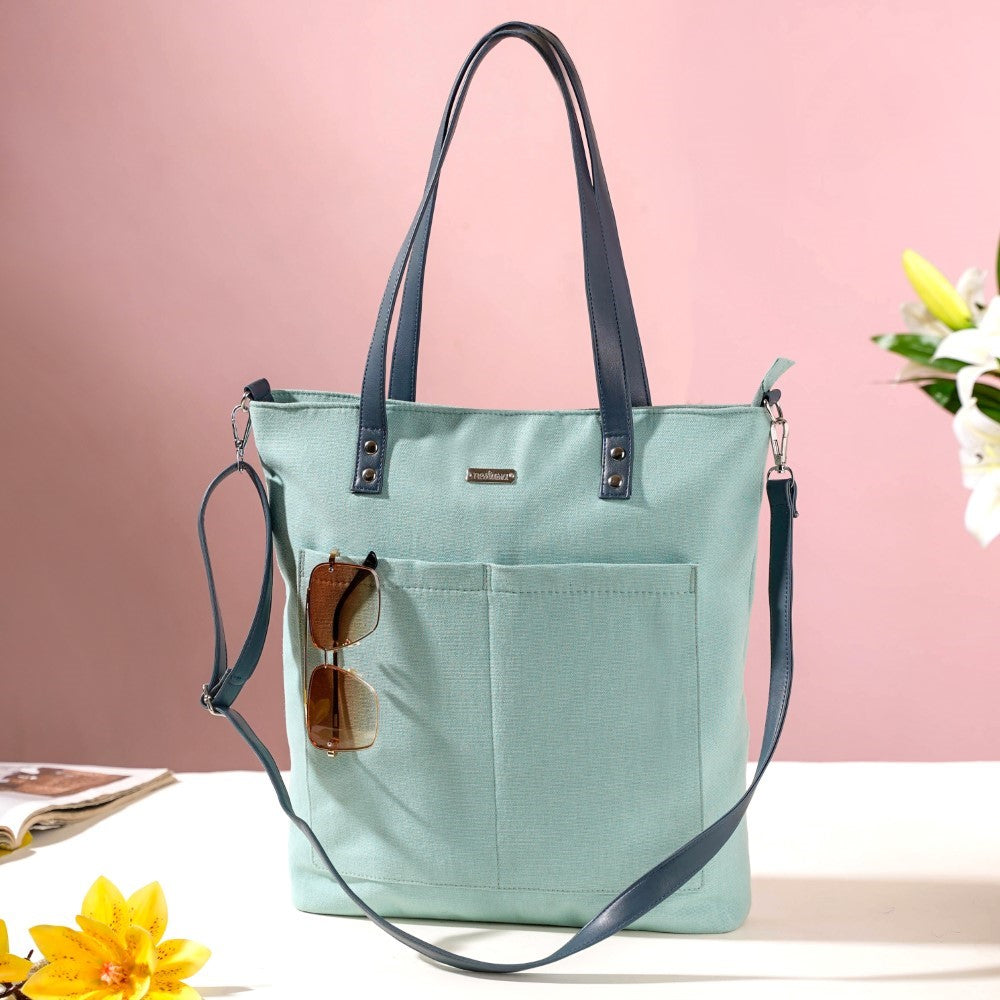Mint Canvas Tote Bag Nestasia