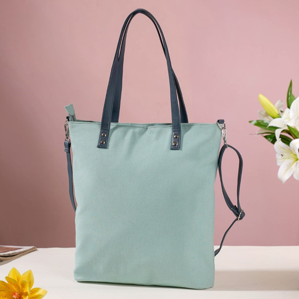Mint Canvas Tote Bag Nestasia