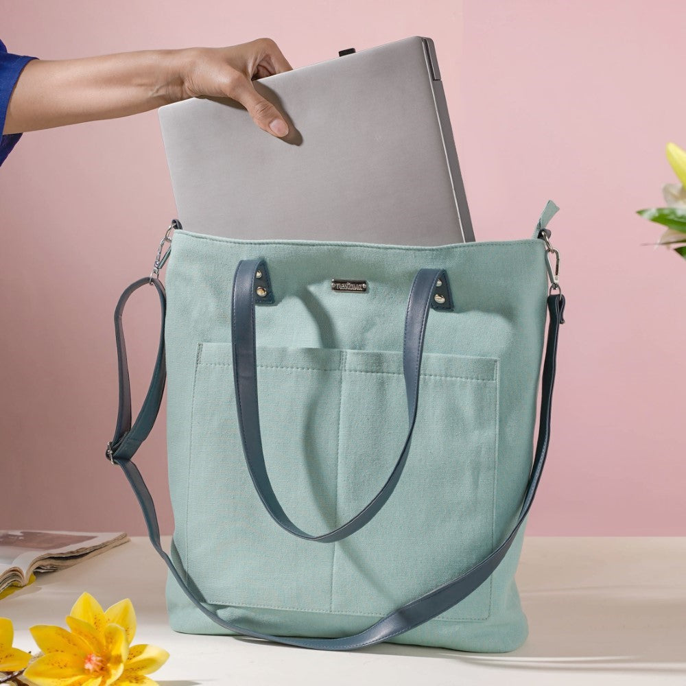 Mint Canvas Tote Bag Nestasia