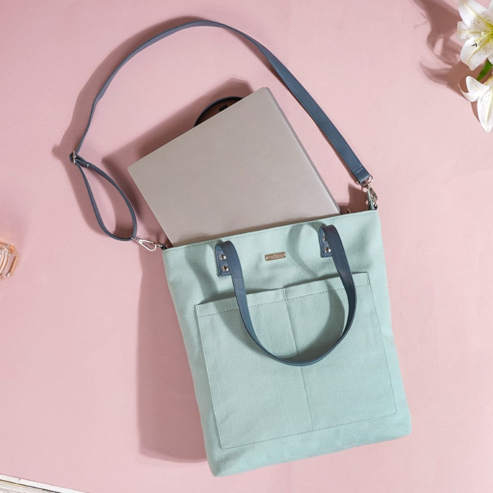 Mint Canvas Tote Bag Nestasia