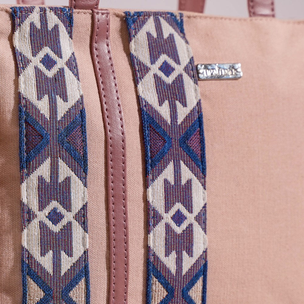 Boho Shopper Bag Pink Small 12 x 10 Inch