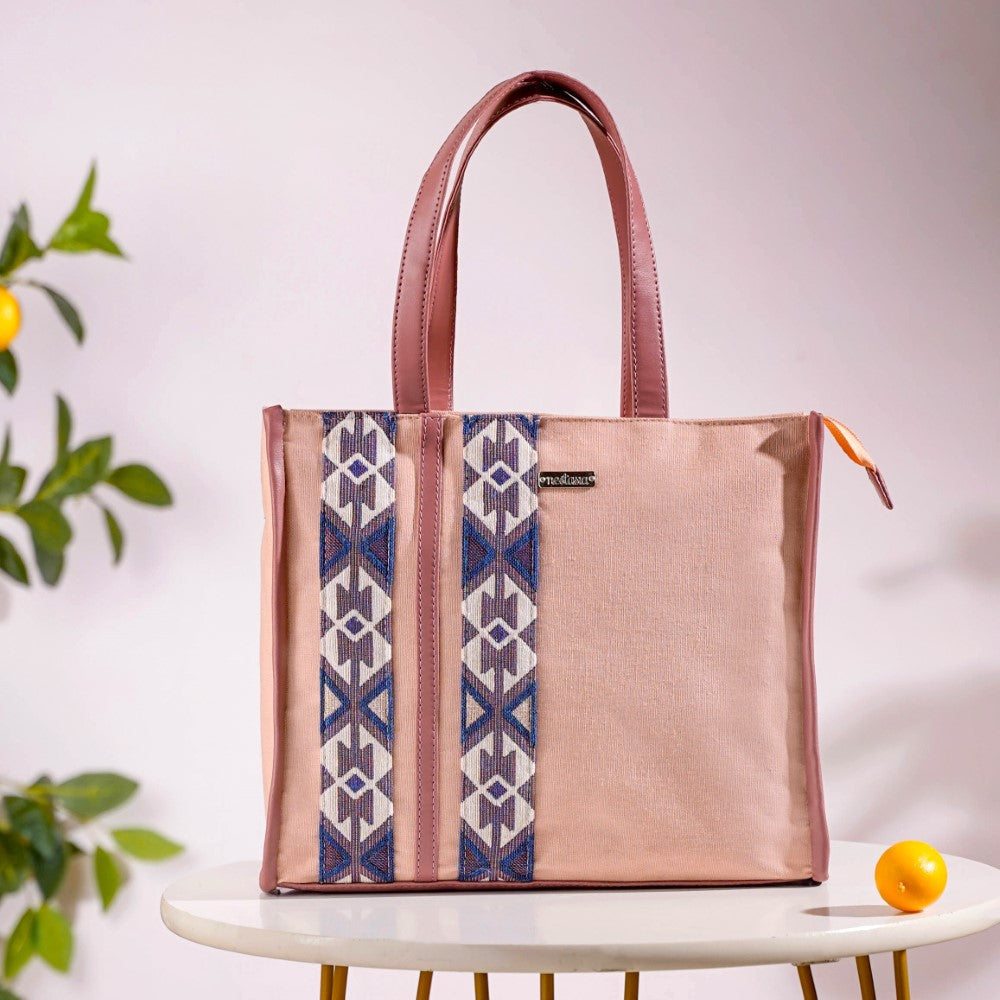 Boho Shopper Bag Pink Small 12 x 10 Inch