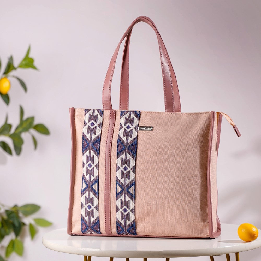 Boho Shopper Bag Pink Small 12 x 10 Inch