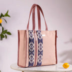 Boho Shopper Bag Pink Set Of 2 Nestasia