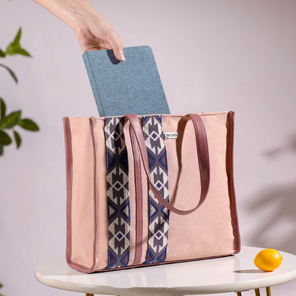 Boho Shopper Bag Pink Small 12 x 10 Inch