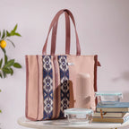 Boho Shopper Bag Pink Small 12 x 10 Inch
