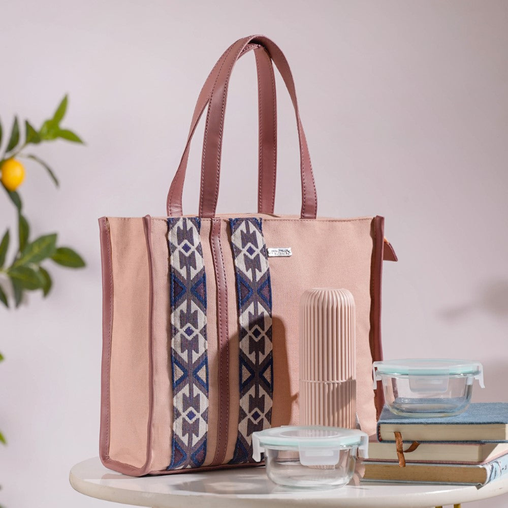 Boho Shopper Bag Pink Small 12 x 10 Inch