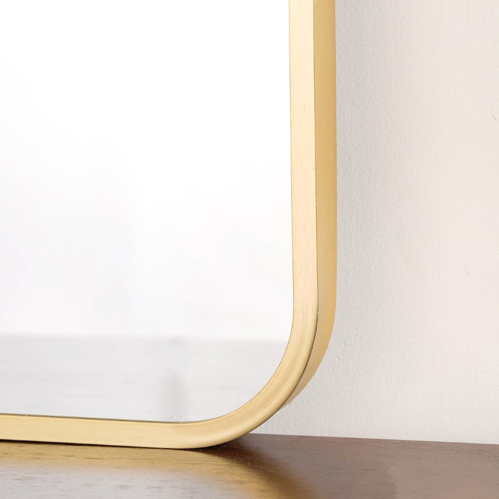 Bedroom Wall Mirror Gold 27 x 20 Inches Nestasia