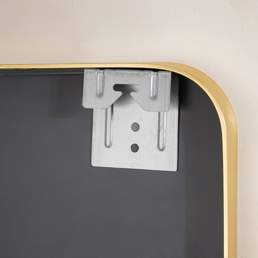 Bedroom Wall Mirror Gold 27 x 20 Inches Nestasia