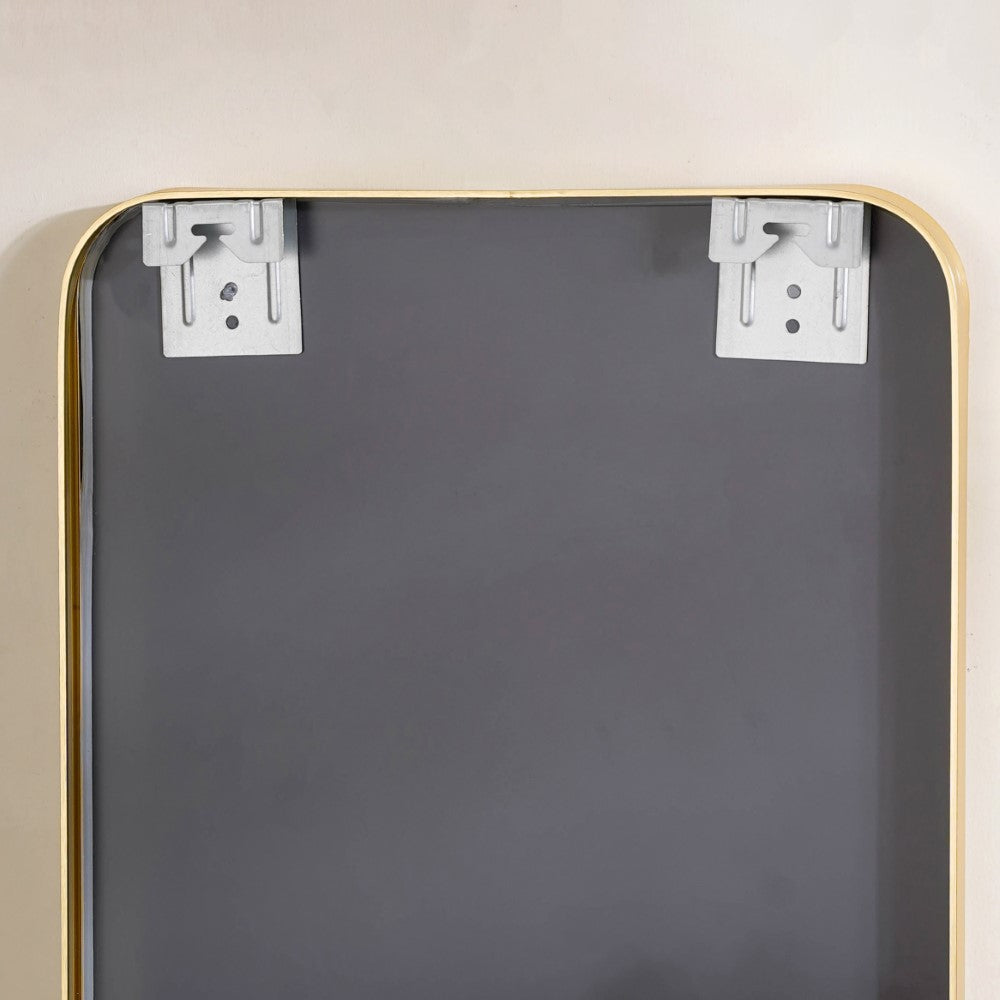 Bedroom Wall Mirror Gold 27 x 20 Inches Nestasia