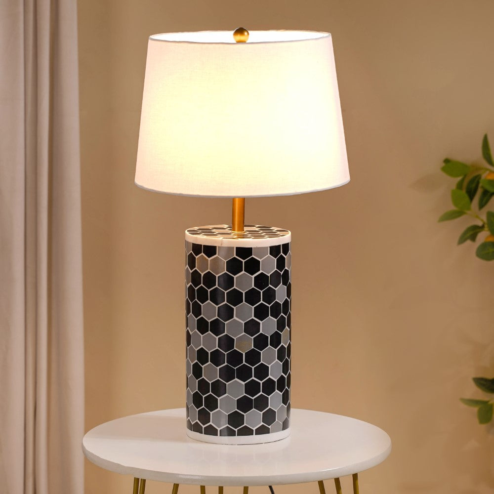 Honeycomb Inlay Table Lamp With Lampshade Nestasia