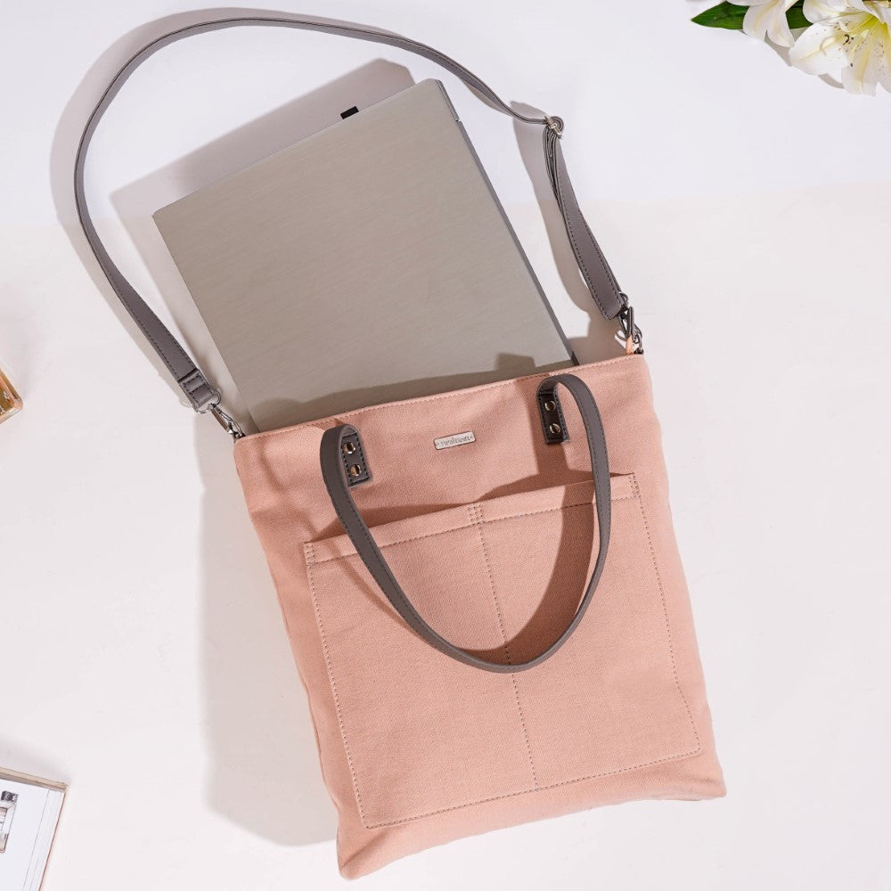 Pink Canvas Tote Bag Nestasia