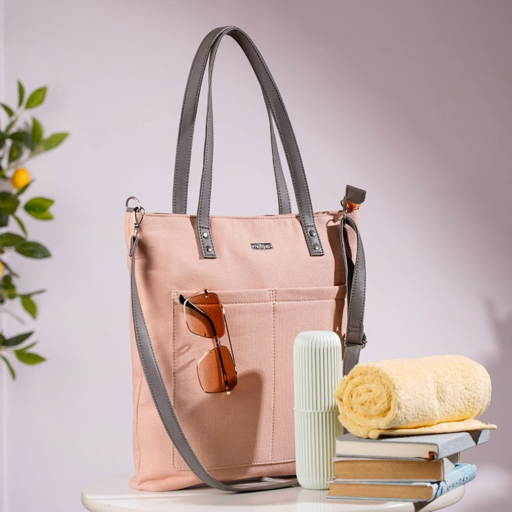 Pink Canvas Tote Bag Nestasia