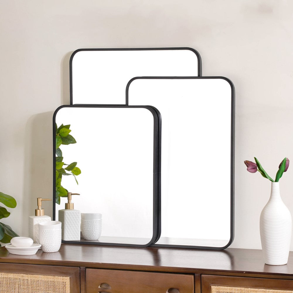 Bathroom Mirror Black 27 x 20 Inches Nestasia