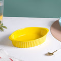 Oval Microwave Baking Pan Yellow 8.5 Inch Nestasia