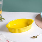Oval Microwave Baking Pan Yellow 8.5 Inch Nestasia