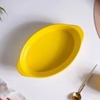 Oval Microwave Baking Pan Yellow 8.5 Inch Nestasia