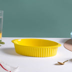 Oval Microwave Baking Pan Yellow 8.5 Inch Nestasia