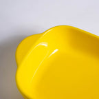 Microwave Oven Baking Dish Yellow 8.5 Inch Nestasia