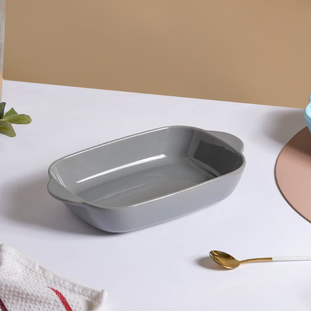 Microwave Oven Baking Dish Grey 8.5 Inch Nestasia