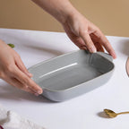 Microwave Oven Baking Dish Grey 8.5 Inch Nestasia