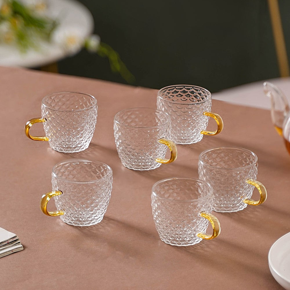 Glass Teacup Set of 6 Nestasia