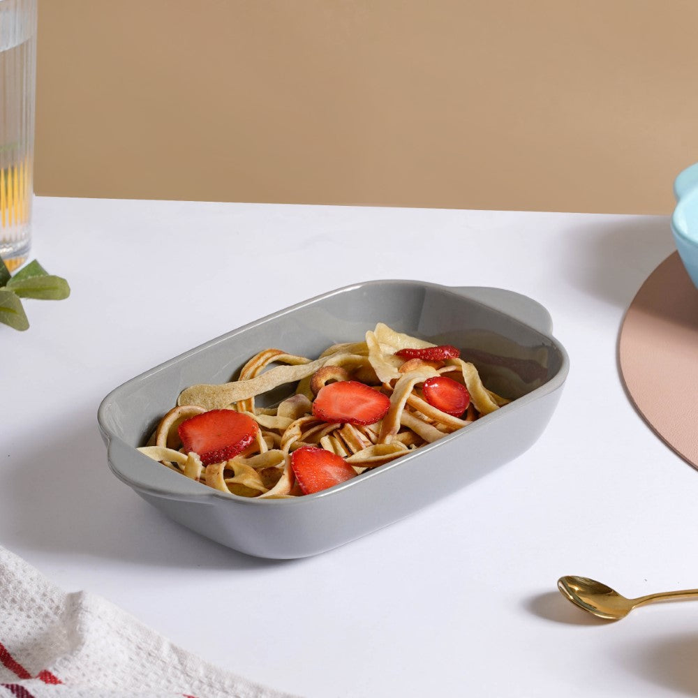 Microwave Oven Baking Dish Grey 8.5 Inch Nestasia