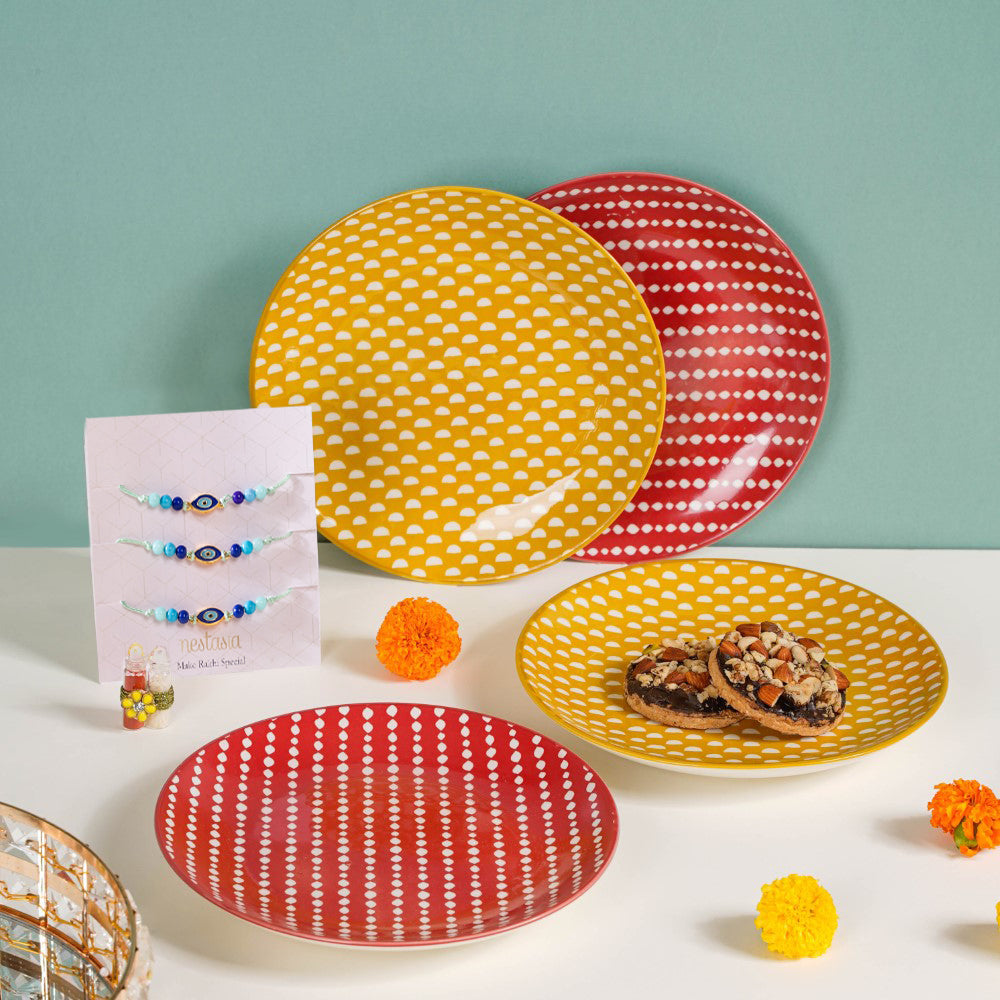 Snack Plates Rakhi Gift Hamper Set Of 5 Nestasia