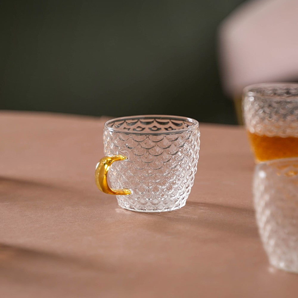 Glass Teacup Set of 6 Nestasia