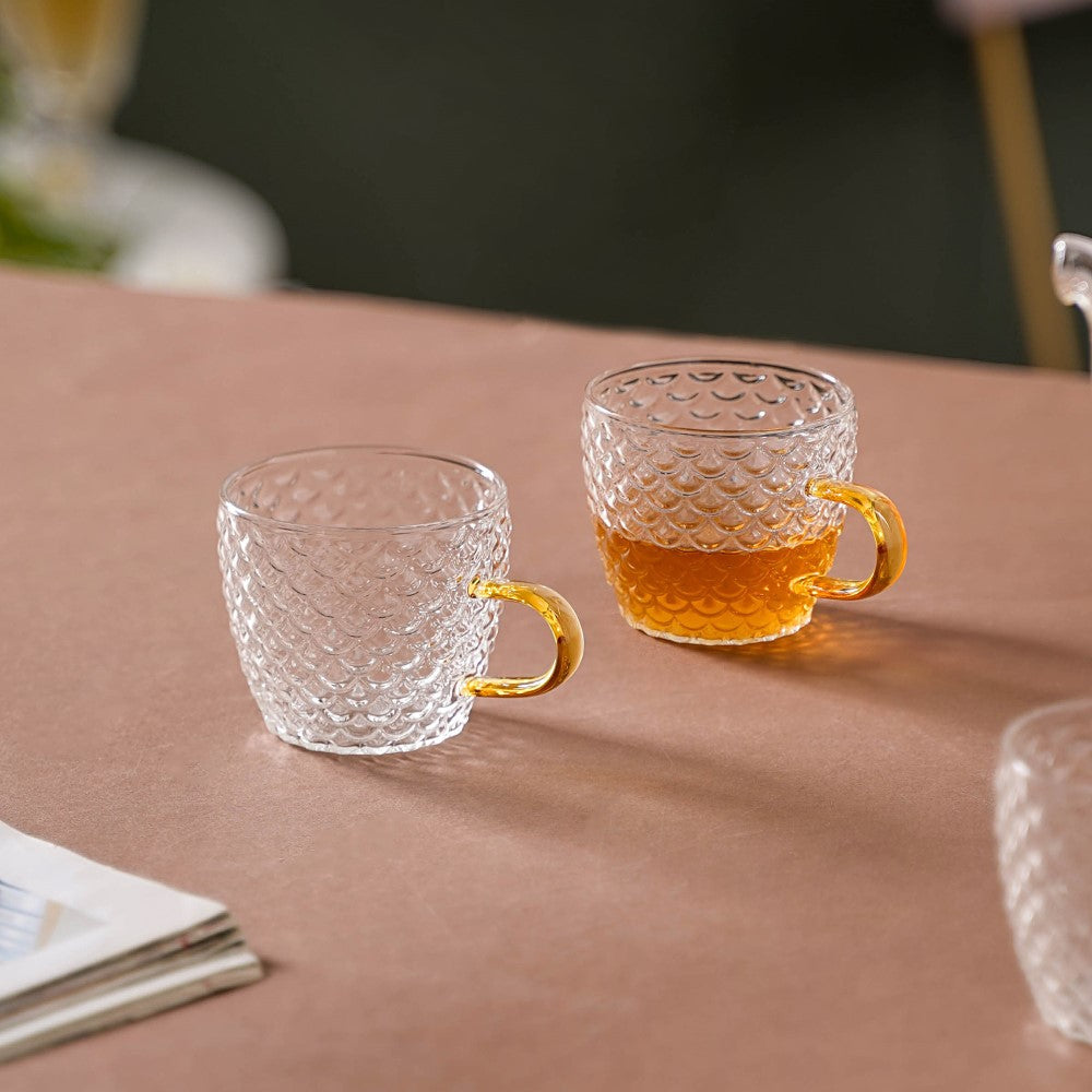 Glass Teacup Set of 6 Nestasia