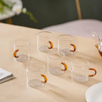 Transparent And Yellow Cup Set of 6 Nestasia