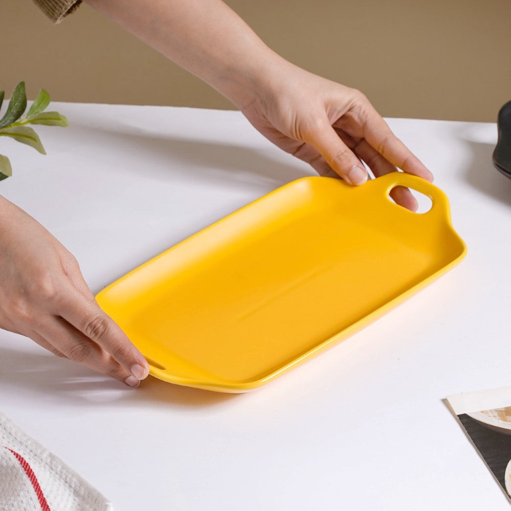 Oven Baking Tray Yellow 11.5 Inch Nestasia