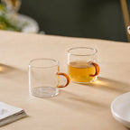 Transparent And Yellow Cup Set of 6 Nestasia