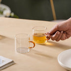 Transparent And Yellow Cup Set of 6 Nestasia