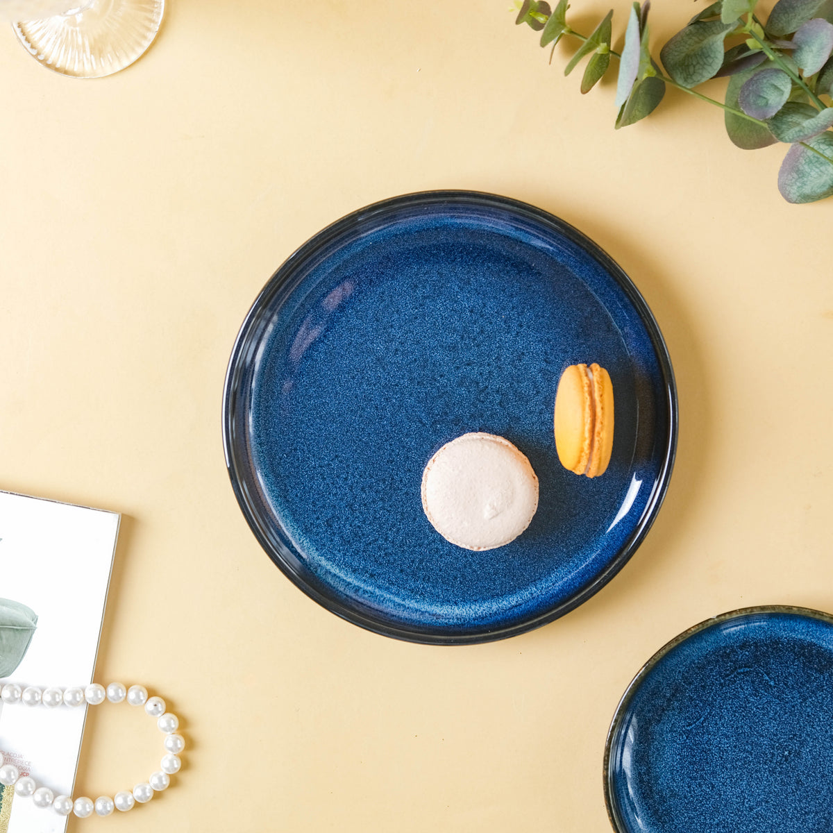 Dark Blue Snack Plate Large Nestasia