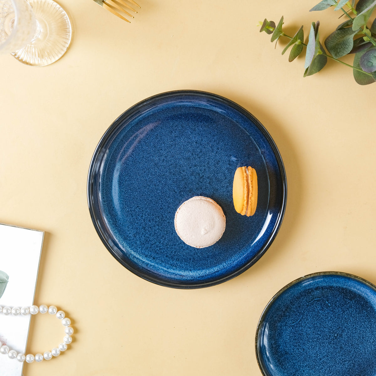 Dark Blue Snack Plate Large Nestasia