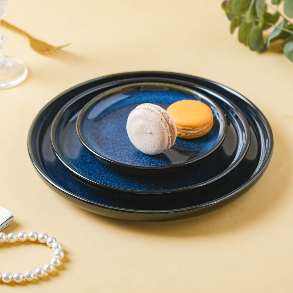 Dark Blue Snack Plate Small Nestasia