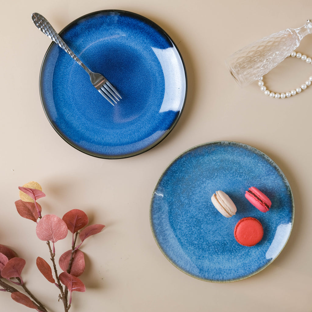 Glossy Blue Dinner Plate Nestasia