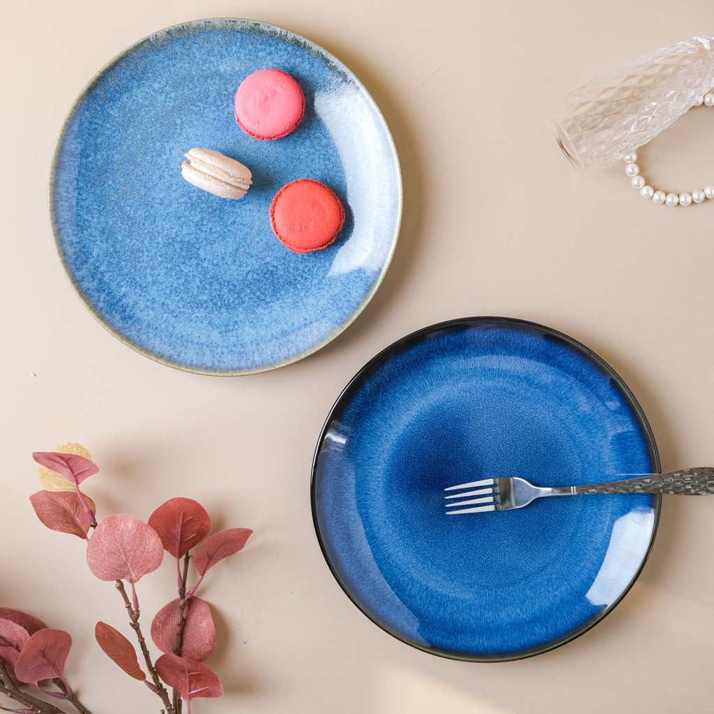 Glossy Blue Dinner Plate Nestasia