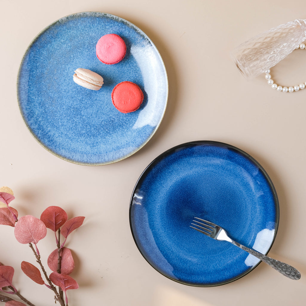 Glossy Blue Dinner Plate Nestasia