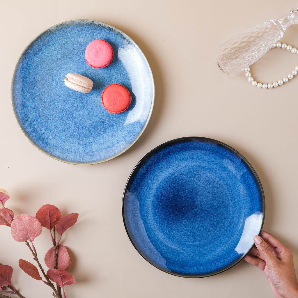 Glossy Blue Dinner Plate Nestasia