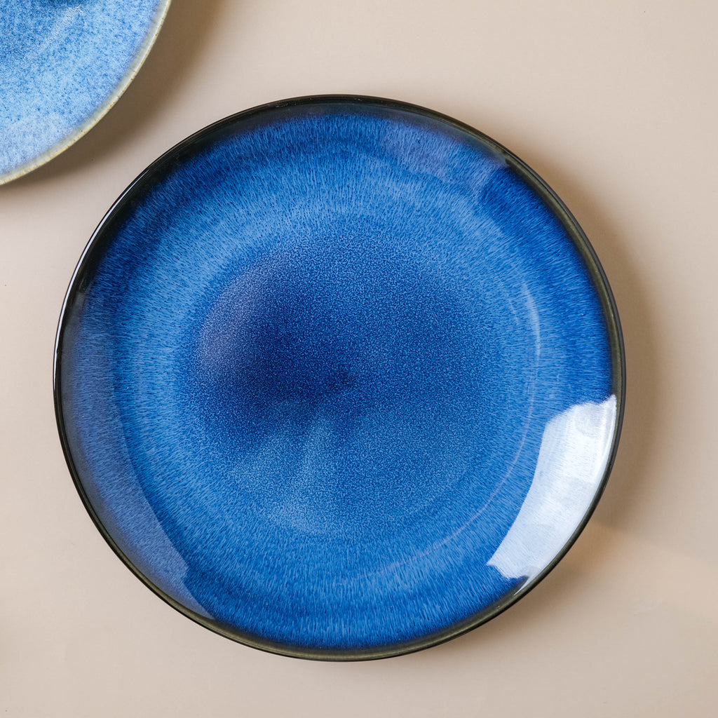 Glossy Blue Dinner Plate Nestasia