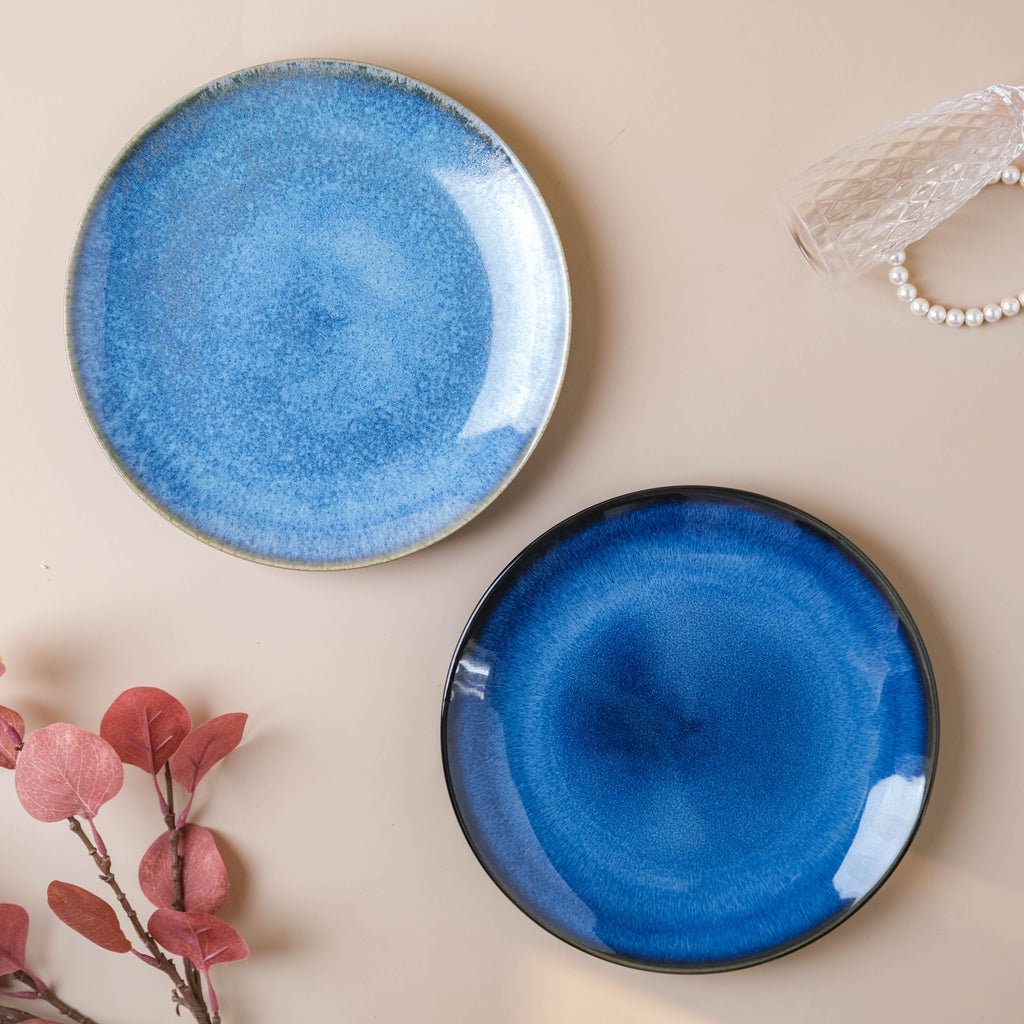Glossy Blue Dinner Plate Nestasia