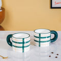 Artsy Ceramic Cup For Coffee Green Set of 2 330ml Nestasia