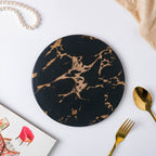 Black Round Ceramic Platter Nestasia