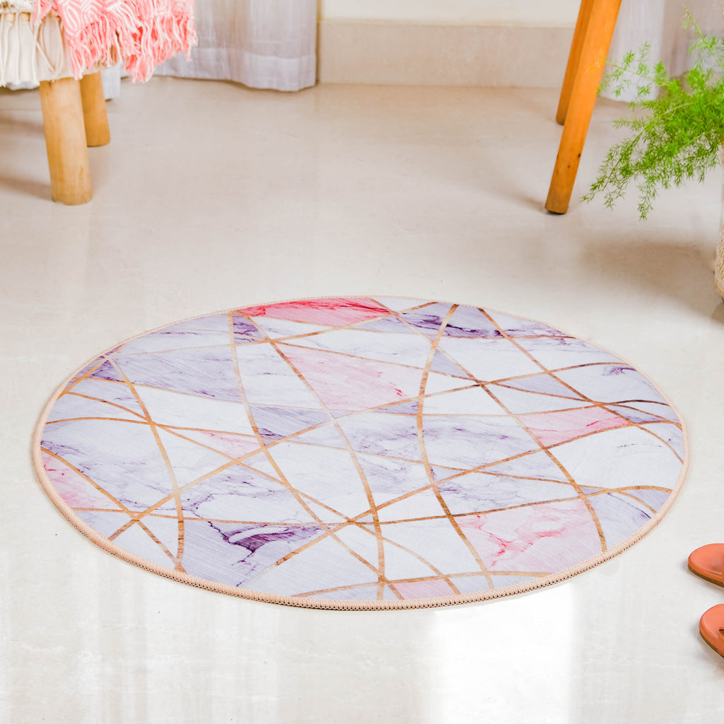 Nordic Round Carpet Pink Nestasia