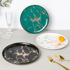 Sleek Marble Dinner Plate Black 10 Inch Nestasia