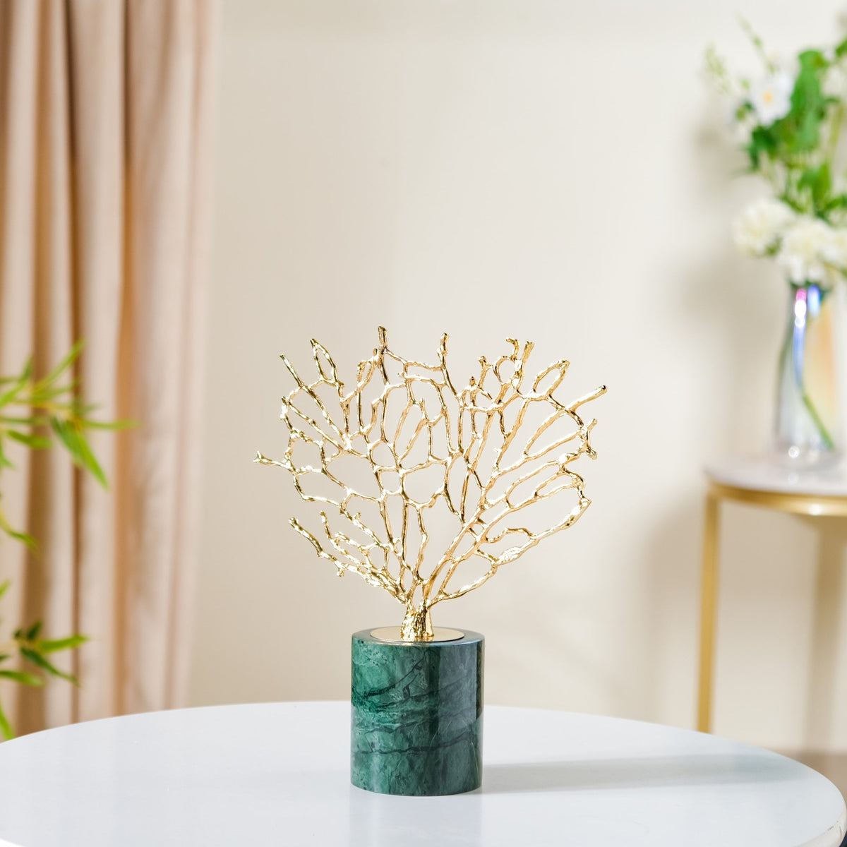Gold & Marble Tree Decor Showpiece Small Nestasia