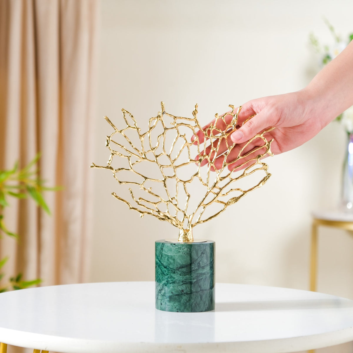 Gold & Marble Tree Decor Showpiece Small Nestasia