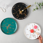 Sleek Marble Dinner Plate Black 10 Inch Nestasia